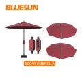 Bluesun 10 kaki 360° Payung Bulat Meja Dikuasakan Solar LED Patio Offset Payung Panel Suria