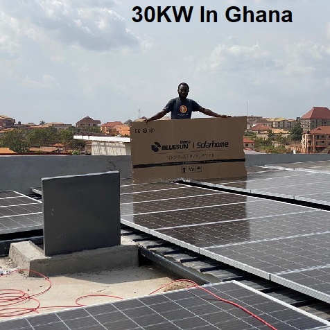 Sistem Suria 30KW Bluesun Di Ghana
