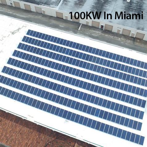 Grid 100kw mengikat sistem solar di miami untuk pusat membeli-belah
