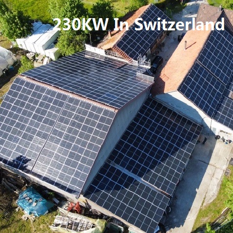 Sistem Suria Kediaman Bumbung Bluesun 230KW Di Switzerland