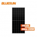 Jualan Panas Bluesun Panel Suria Separuh Sel 370W 380W 390W Perc Panel Suria 144 Sel panel solar