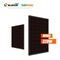 Bluesun Eropah panel solar bebas cukai gudang320 watt semua mono hitam 320w panel solar silikon hitam penuh