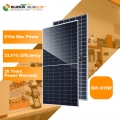 Panel solar kaca dwimuka dua 595w 600w 610w 615w panel solar separuh sel untuk rumah