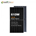 Panel solar kaca dwimuka dua 595w 600w 610w 615w panel solar separuh sel untuk rumah