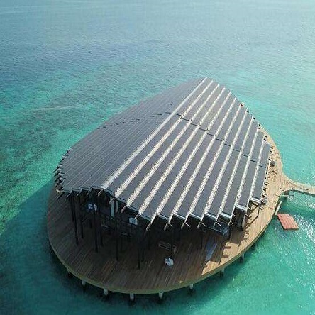 solar panel bumbung maldives resort suria telah siap dan dibuka