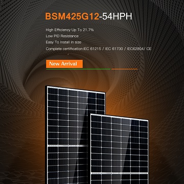 bluesun memperkenalkan panel solar 54-sel 425W dengan kecekapan 21.25%