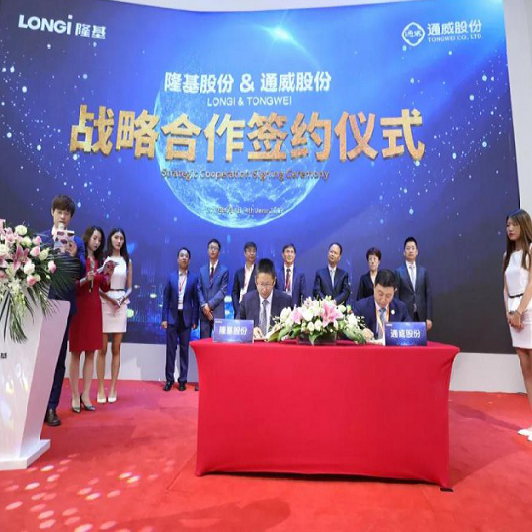menandatangani rasmi! saham bersama tongwei dan saham bersama lungji menandatangani perjanjian kerjasama strategik 15gw