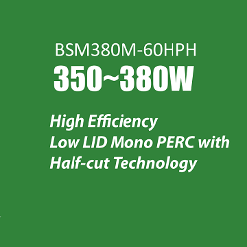  Bluesun BSM380M-60HPH 350W-380W Perc panel solar separuh sel Lembaran Data 