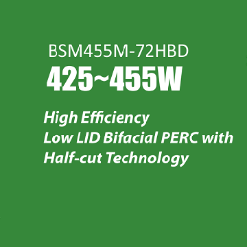  Bluesun BSM455M-72HBD 425W-455W panel solar separuh sel dwifungsi Lembaran Data 