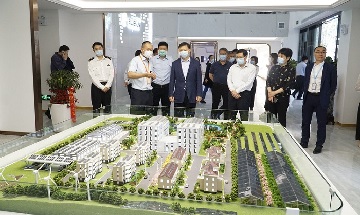Wakil Gubernur Zhang Xi membawa kastam pengarah Wilayah Jabatan Dagang, kepala Daerah Susan dan pemimpin pelbagai jabatan untuk melawat Bluesun Solar.