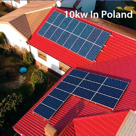 10kw pada pemasangan sistem solar grid di Poland, Eropah