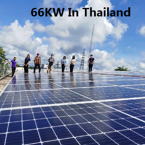  Bluesun 66KW sistem solar atas bumbung di thailand