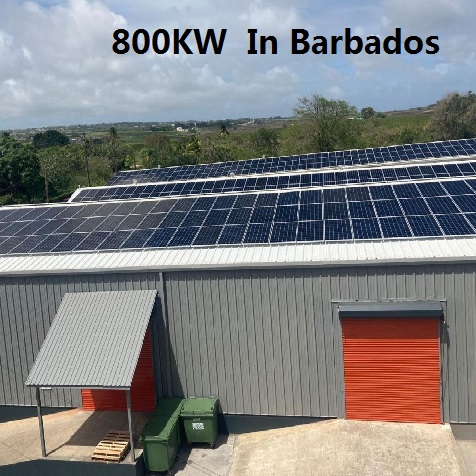 Sistem Tenaga Suria Perindustrian Terikat Grid 800KW Di Barbados